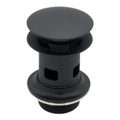 Premium Black Basin Waste Slotted With Large Round Click