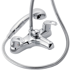 Izzi - Deck Mounted Bath Shower Mixer with Shower Kit