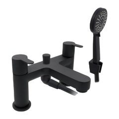 Strata Black - Bath Shower Mixer with Shower Kit